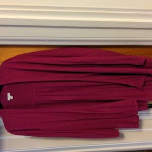 J Jill linen blend fuchsia open cardy